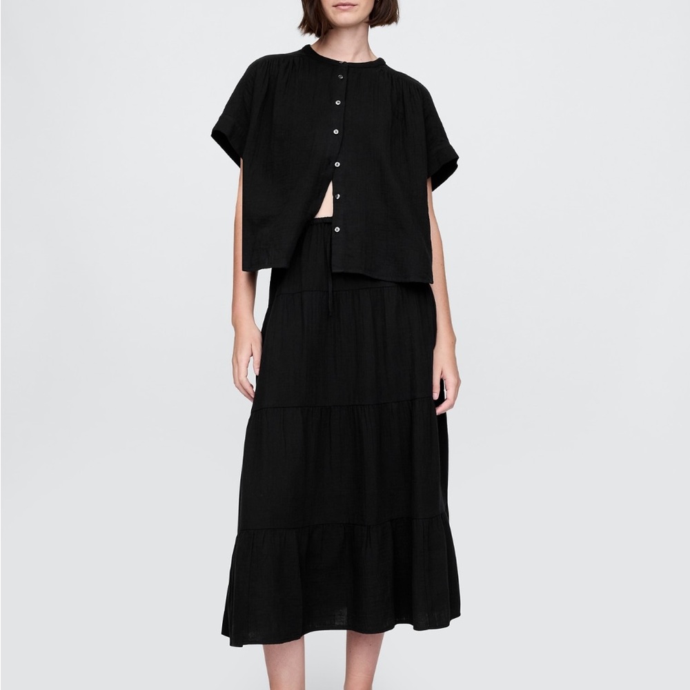 Gap Cotton Gauze Tiered Maximize Skirt